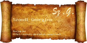 Szondi Georgina névjegykártya